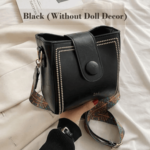 Vintage Crossbody Leather Bag 'Helena'™ | Stilig skulderveske med justerbar, bredere skulderrem