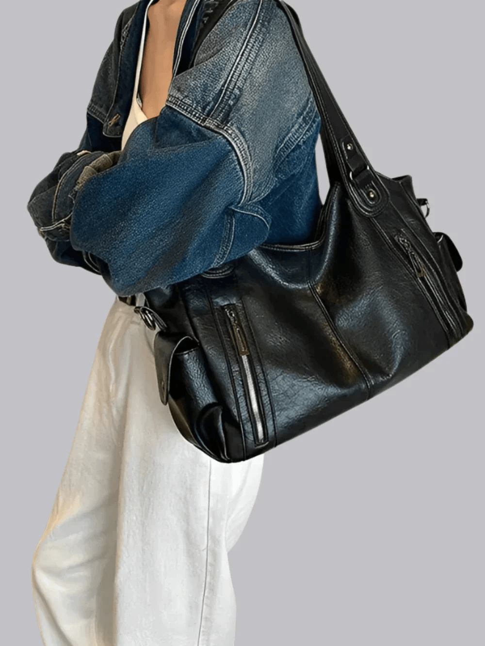 Chic Leather Bag 'Madison'™ | Stilig skulderremveske