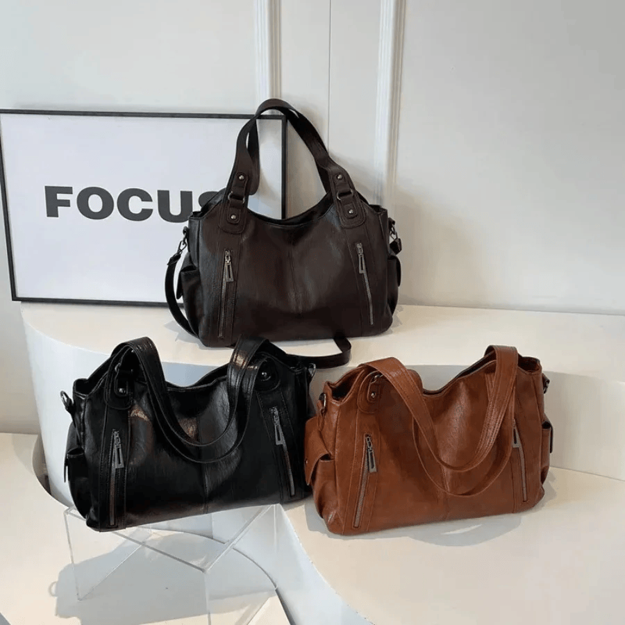 Chic Leather Bag 'Madison'™ | Stilig skulderremveske