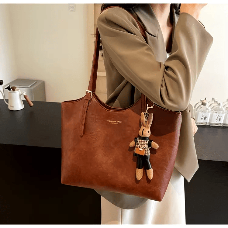 Eco Chic Leather Bag 'Georgia'™ | Elegant veske med stor kapasitet