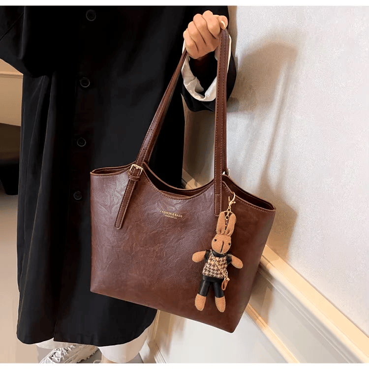 Eco Chic Leather Bag 'Georgia'™ | Elegant veske med stor kapasitet