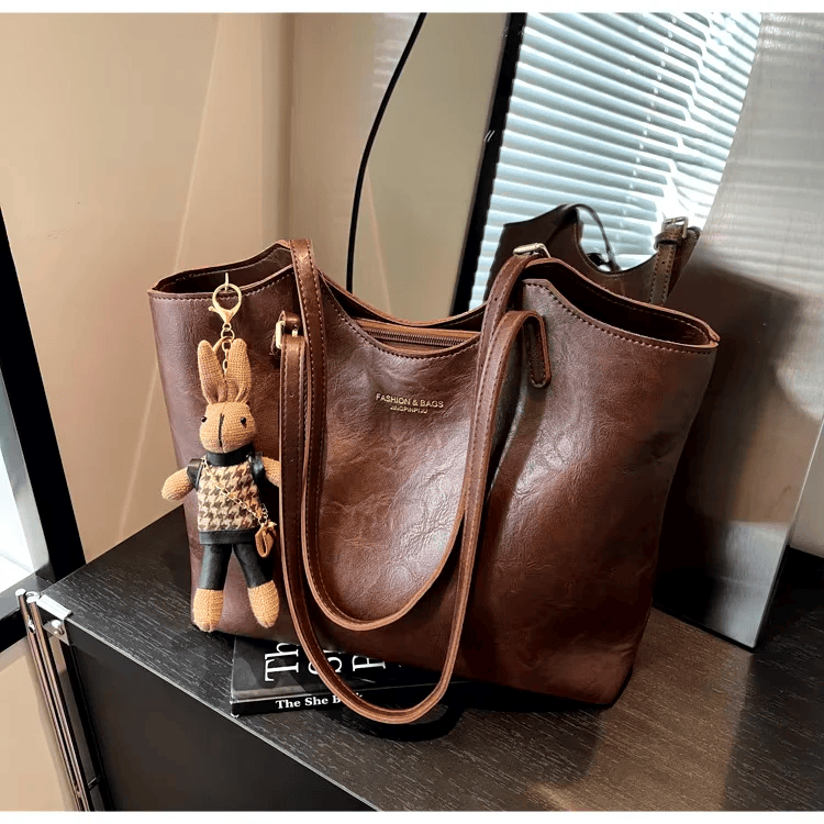 Eco Chic Leather Bag 'Georgia'™ | Elegant veske med stor kapasitet