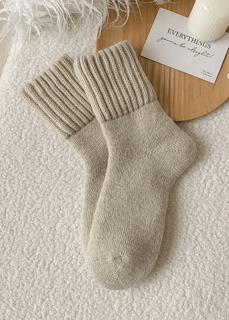 Cozy Ribbed Fleece Lined Crew Socks™ | Høst- og vintersokker