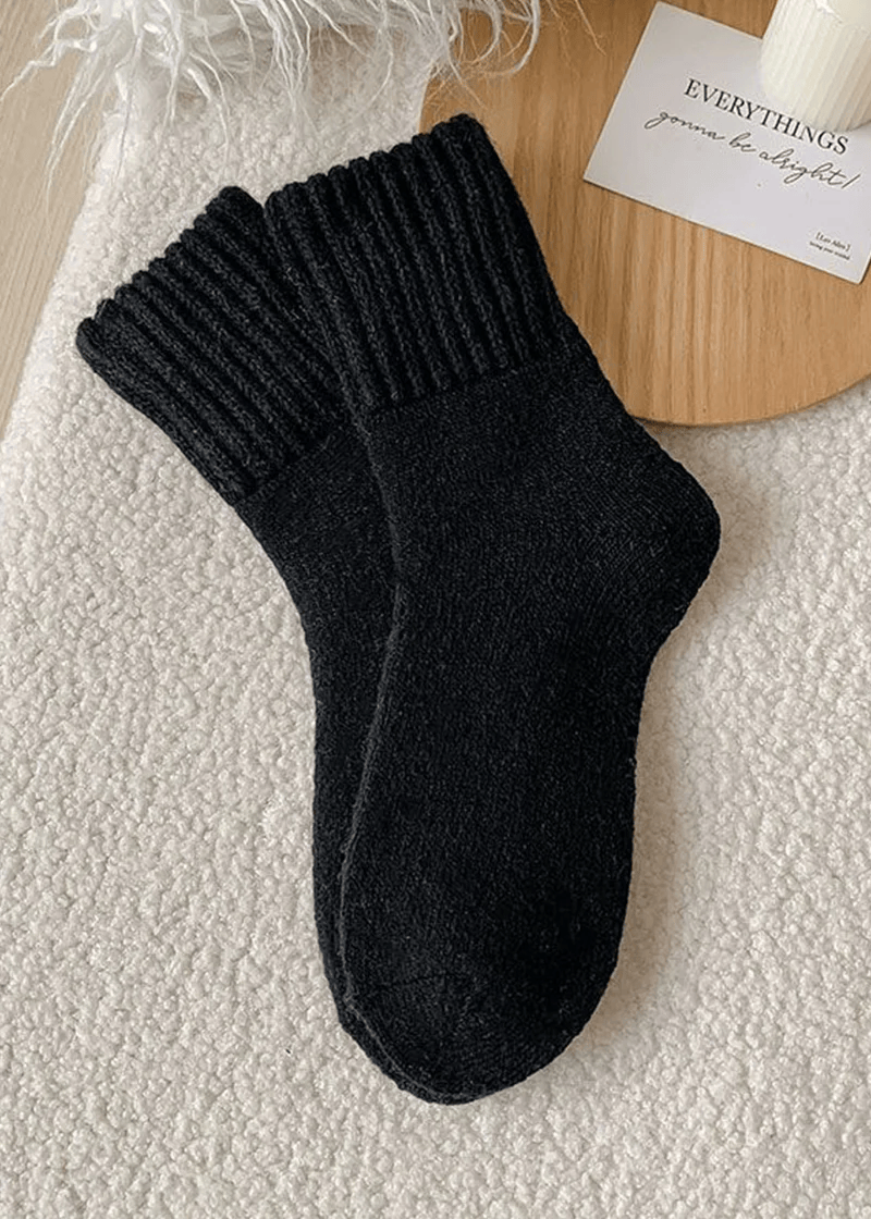 Cozy Ribbed Fleece Lined Crew Socks™ | Høst- og vintersokker