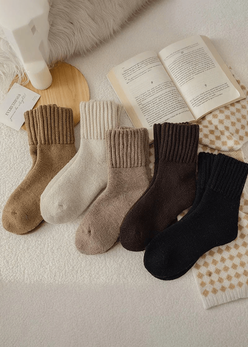 Cozy Ribbed Fleece Lined Crew Socks™ | Høst- og vintersokker