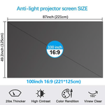 Anti-Light 4K Projector Screen (16:9)™ | For best mulig bildekvalitet!